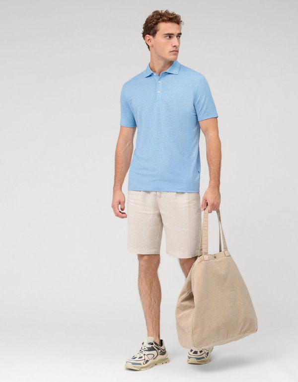 Поло мужское льняное голубое Olymp | купить в интернет-магазине Olymp-Men