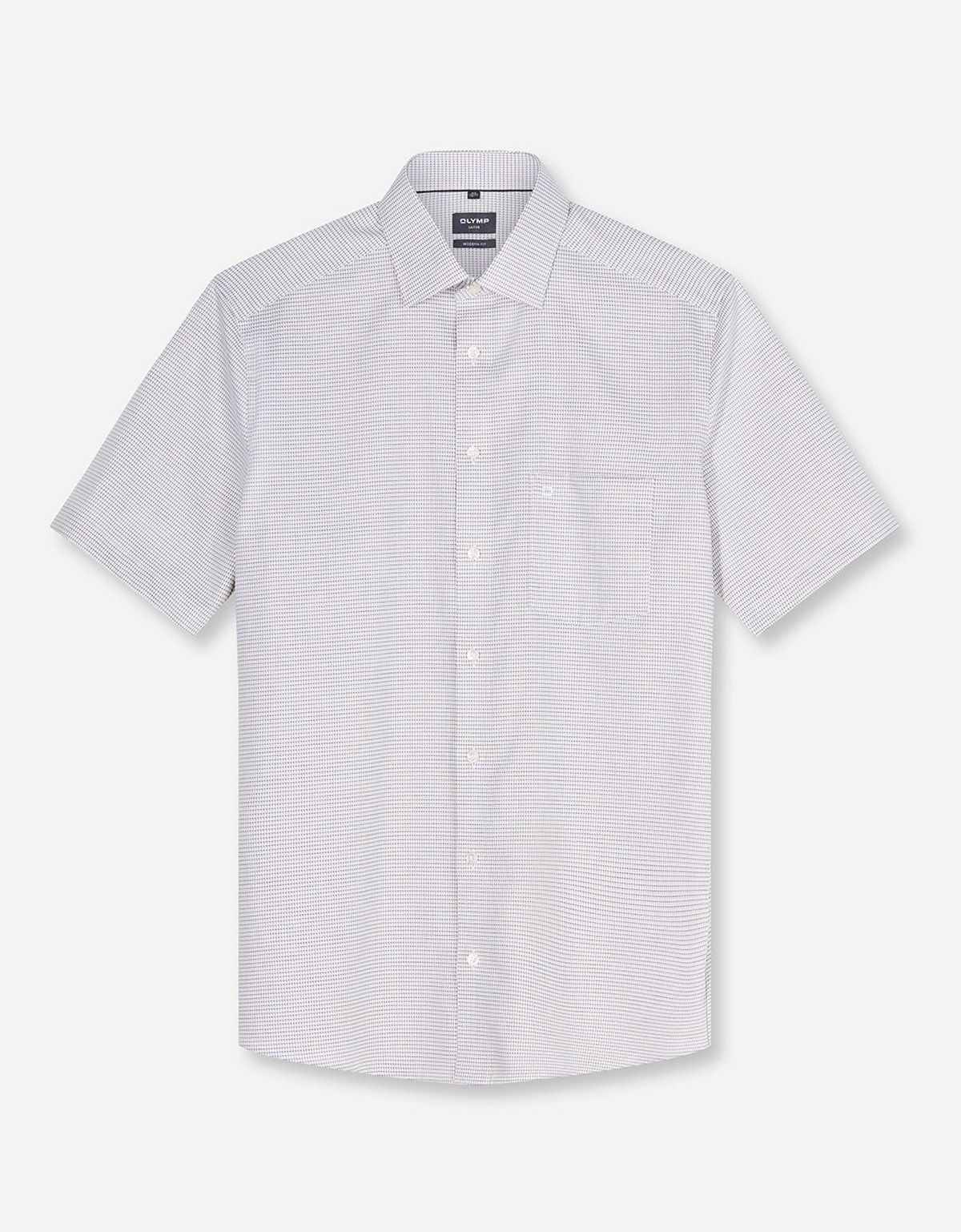 Рубашка с бежевым принтом Olymp, модерн фит