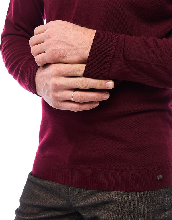 Свитер мужской бордовый на молнии Gratude из тонкой шерсти | купить в интернет-магазине Olymp-Men