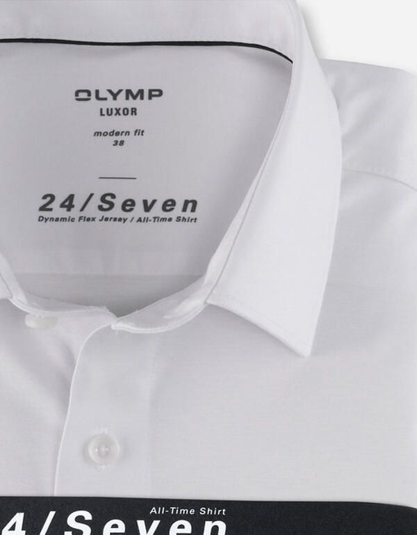 Белая трикотажная рубашка Olymp 24/7, modern fit | купить в интернет-магазине Olymp-Men