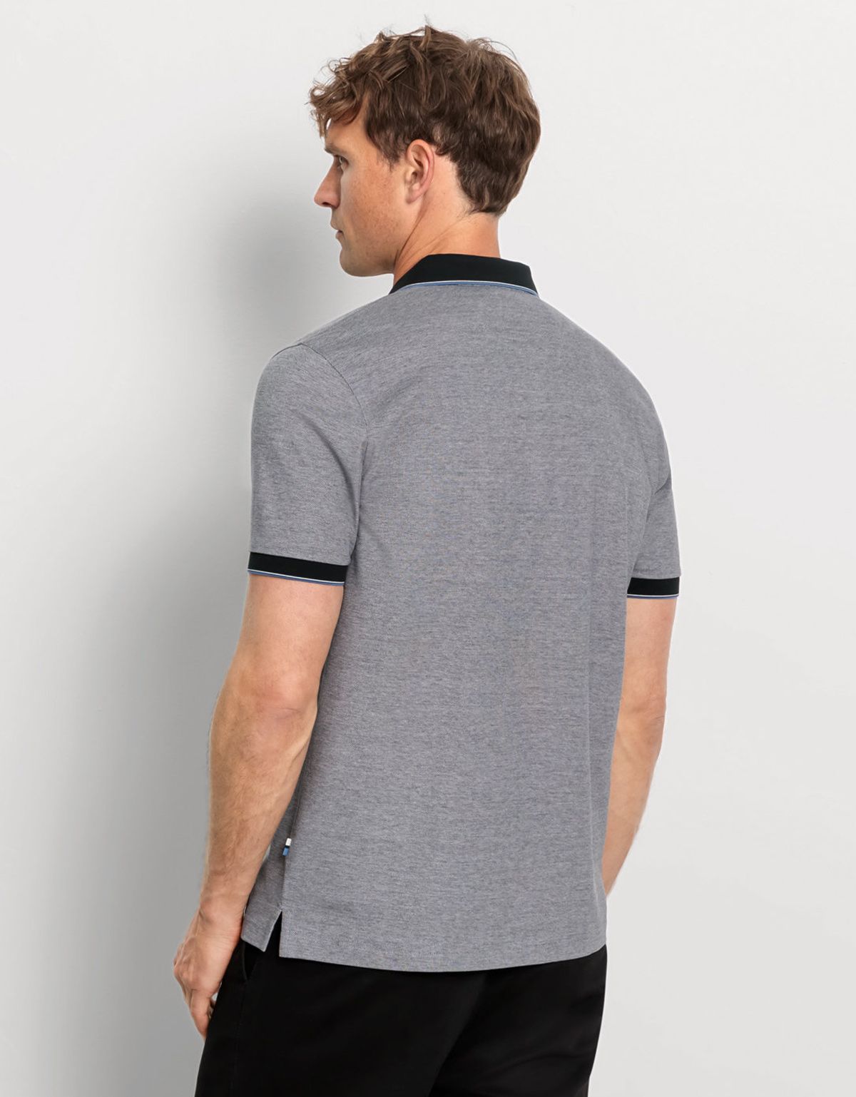 Поло мужское Olymp, с чёрным воротником на пуговицах | купить в интернет-магазине Olymp-Men