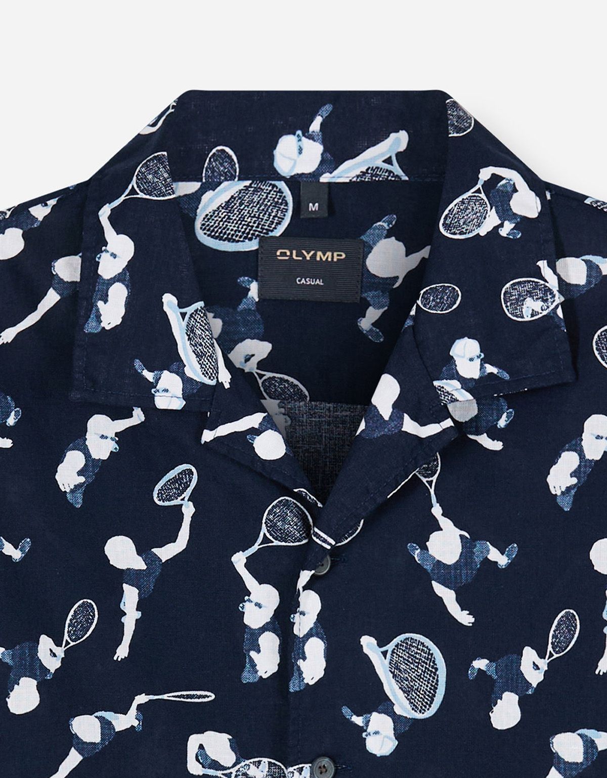 Рубашка синяя с принтом в теннисном стиле