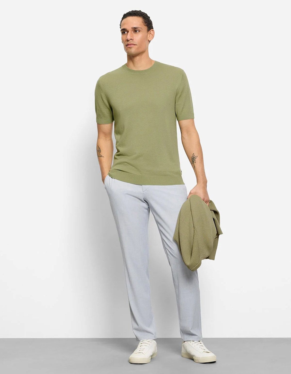 Футболка мужская вязанная зелёная Olymp | купить в интернет-магазине Olymp-Men