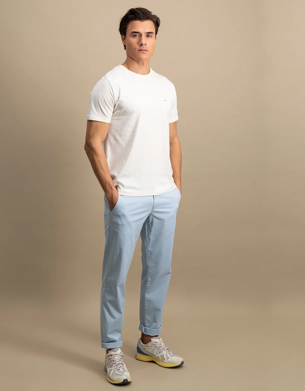 Футболка мужская молочного цвета однотонная Fynch-Hatton | купить в интернет-магазине Olymp-Men