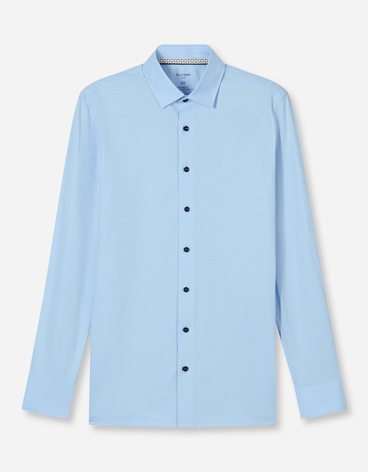 Рубашка трикотажная голубая OLYMP Luxor полуприлегающая | купить в интернет-магазине Olymp-Men