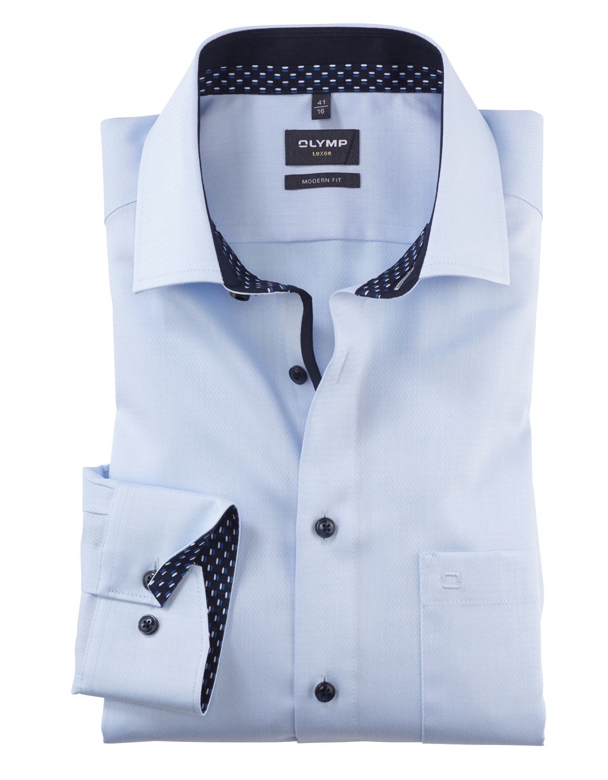 Рубашка мужская OLYMP Luxor, modern fit, фактурная ткань[ГОЛУБОЙ]