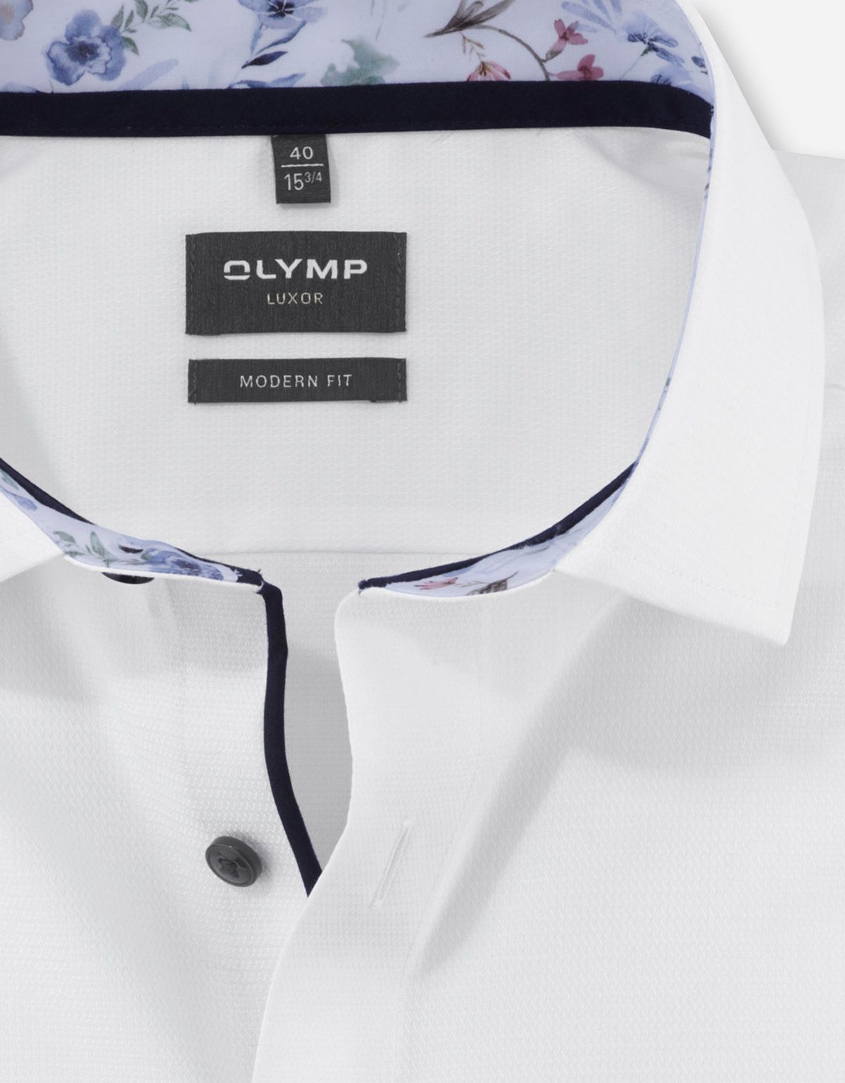 Рубашка белая фактурная OLYMP Luxor, modern fit на высокий рост | купить в интернет-магазине Olymp-Men