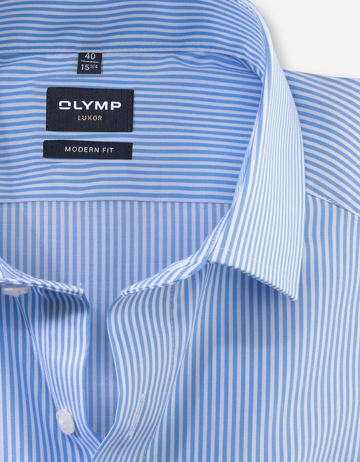 Рубашка мужская в голубую полоску OLYMP Luxor, modern fit | купить в интернет-магазине Olymp-Men