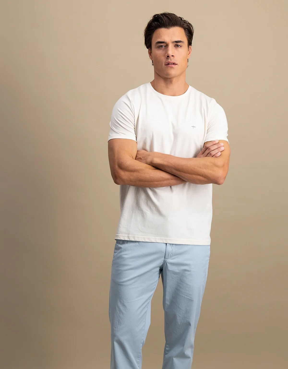 Футболка мужская молочного цвета однотонная Fynch-Hatton | купить в интернет-магазине Olymp-Men