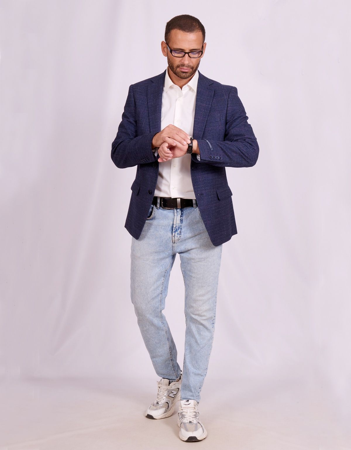 Пиджак мужской синий в клетку Nowal | купить в интернет-магазине Olymp-Men