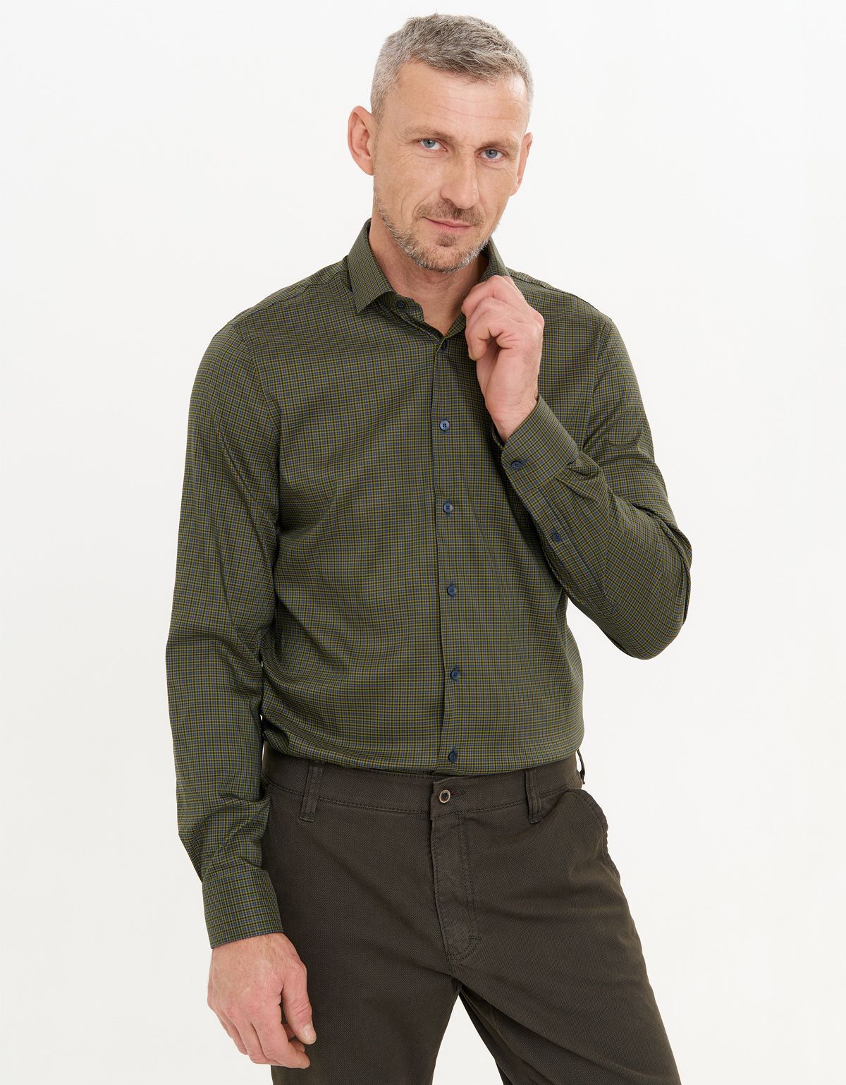 Рубашка мужская OLYMP 24/7 в клетку, body fit | купить в интернет-магазине Olymp-Men