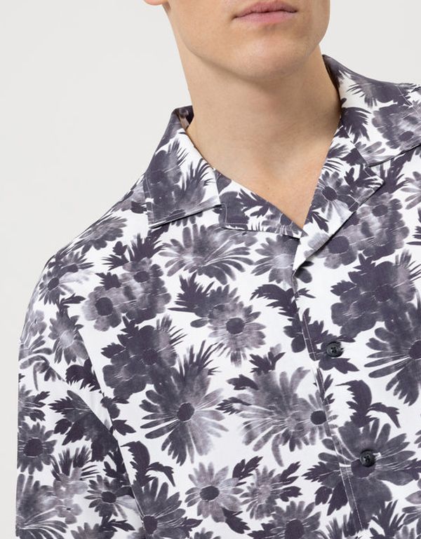 Рубашка мужская с цветочным принтом OLYMP №6 six, оверсайз