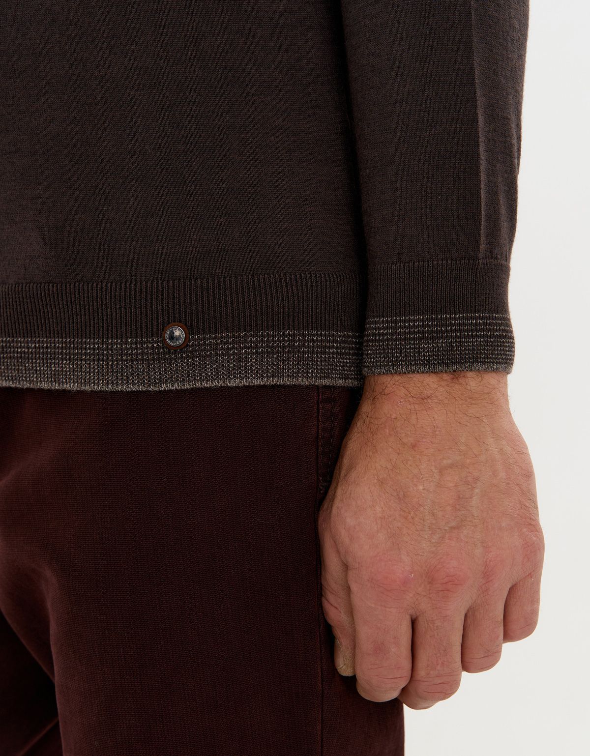 Поло коричневое с длинным рукавом Gratude на пуговицах | купить в интернет-магазине Olymp-Men