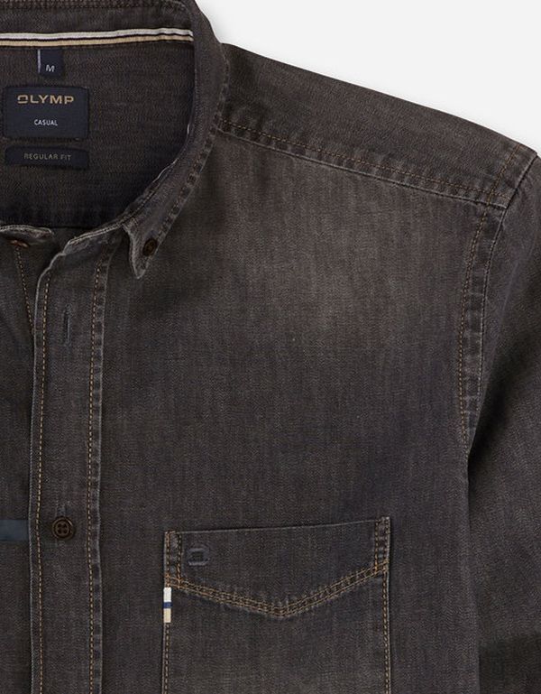 Джинсовая рубашка мужская OLYMP, modern fit | купить в интернет-магазине Olymp-Men