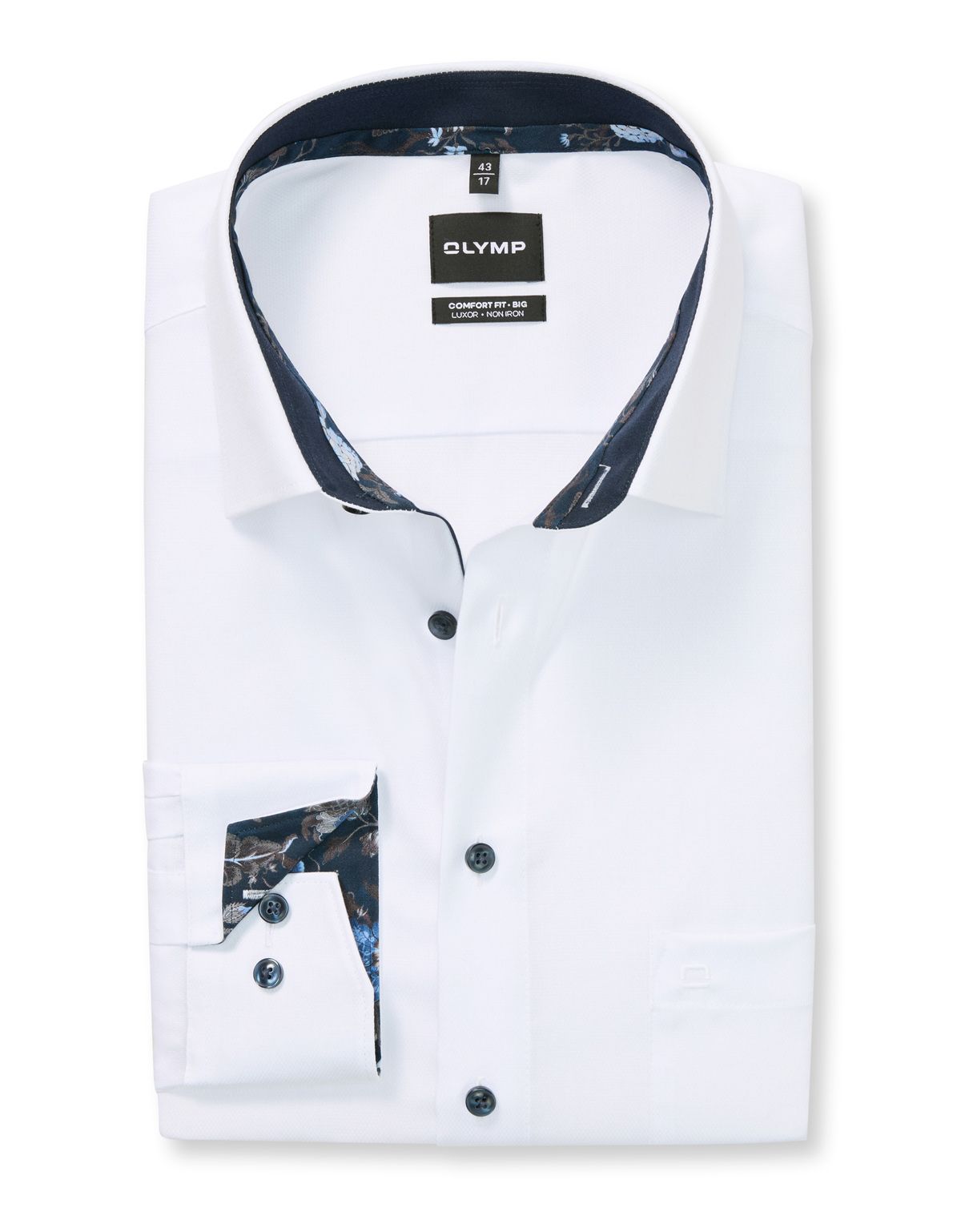 Рубашка классическая белая Olymp Luxor Big, прямой крой | купить в интернет-магазине Olymp-Men