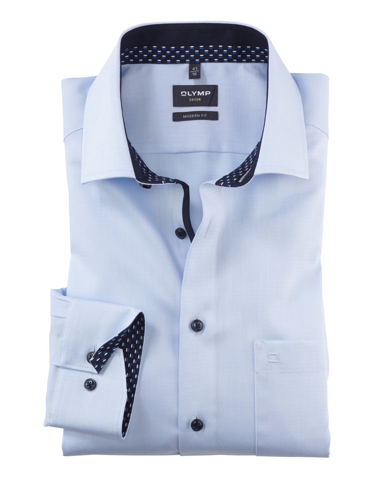 Рубашка мужская OLYMP Luxor, modern fit, фактурная ткань, рост до 176[Голубой]