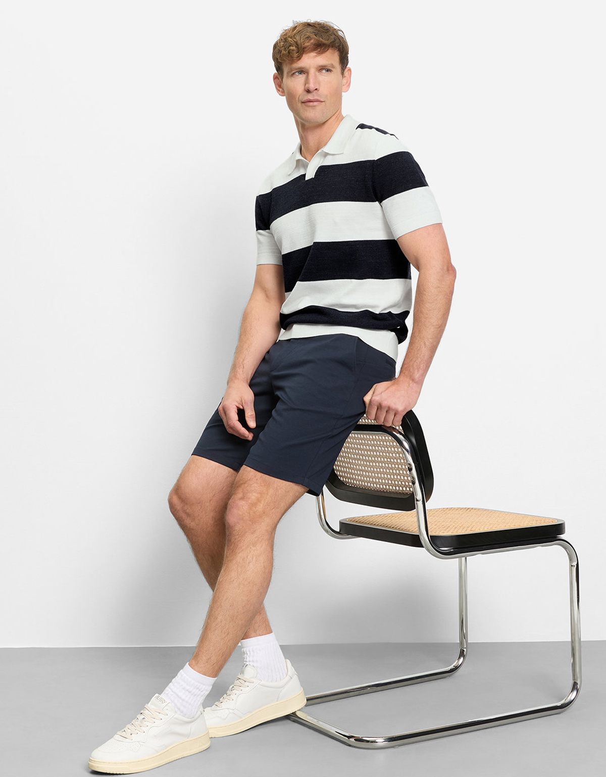 Поло мужское вязанное в синюю полоску Olymp | купить в интернет-магазине Olymp-Men