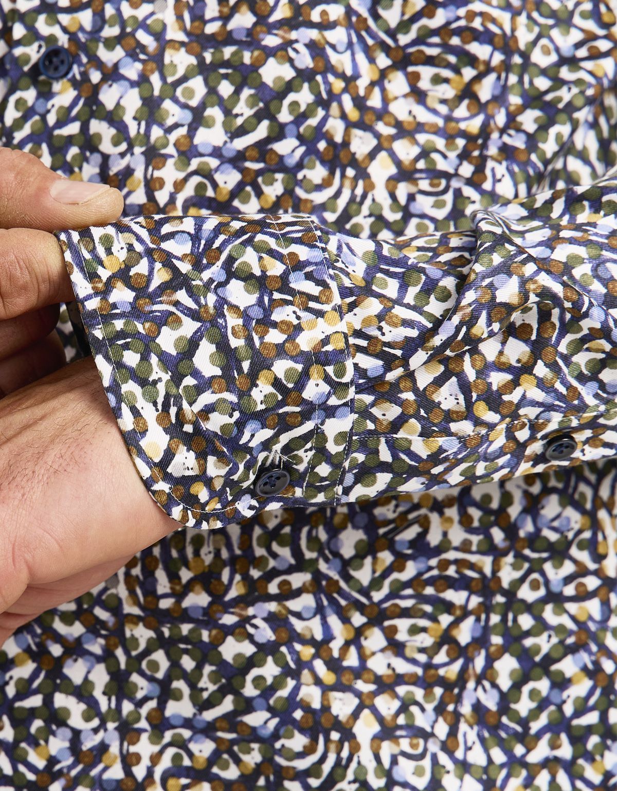 Рубашка мужская Olymp Signature с коричневым принтом