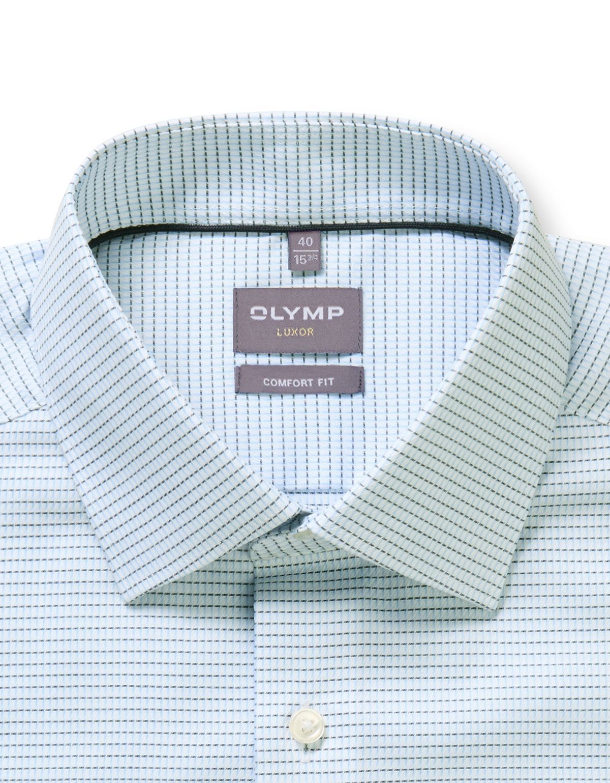 Рубашка с голубым принтом OLYMP Luxor, прямой крой | купить в интернет-магазине Olymp-Men