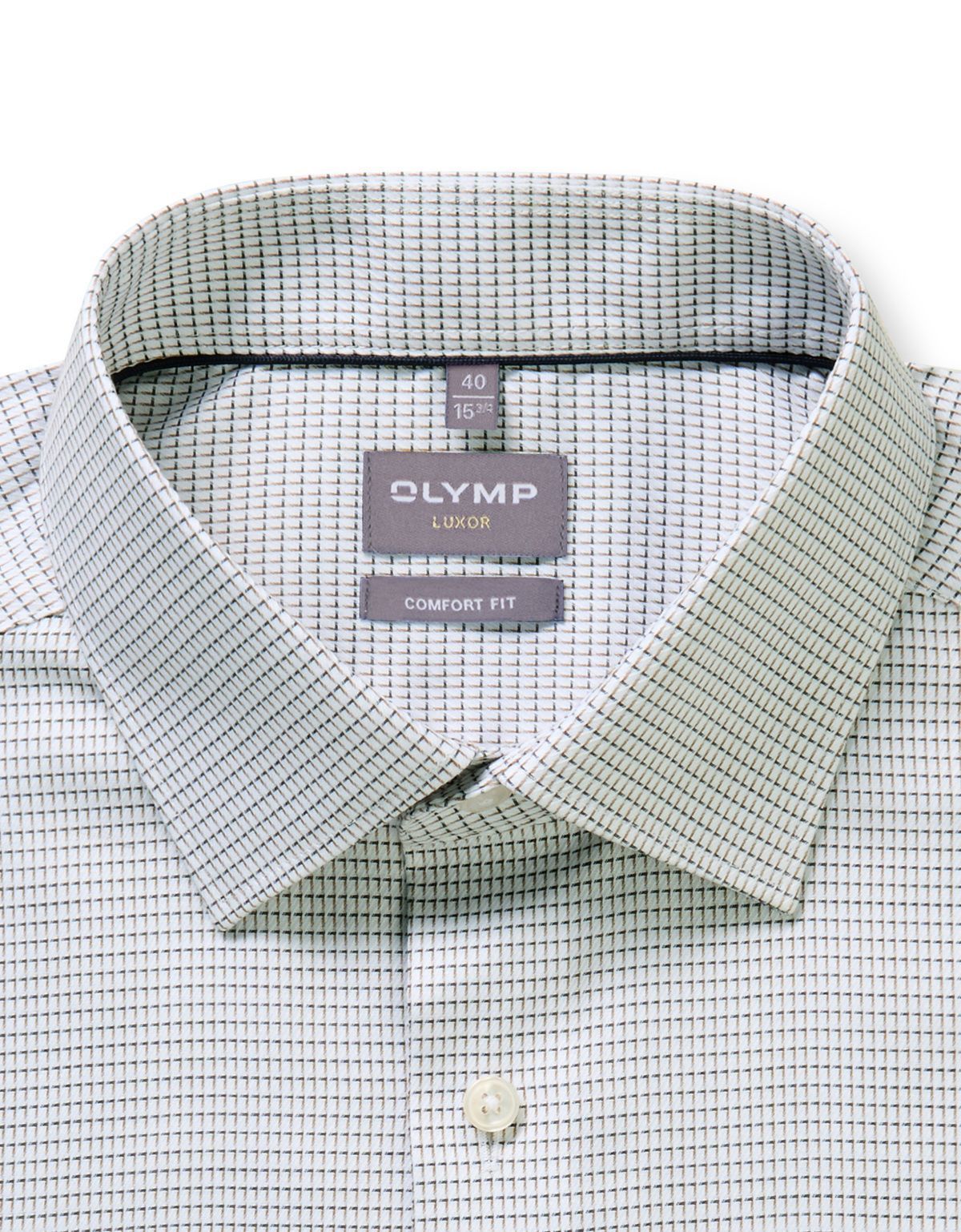 Рубашка с бежевым принтом OLYMP Luxor, прямой крой | купить в интернет-магазине Olymp-Men