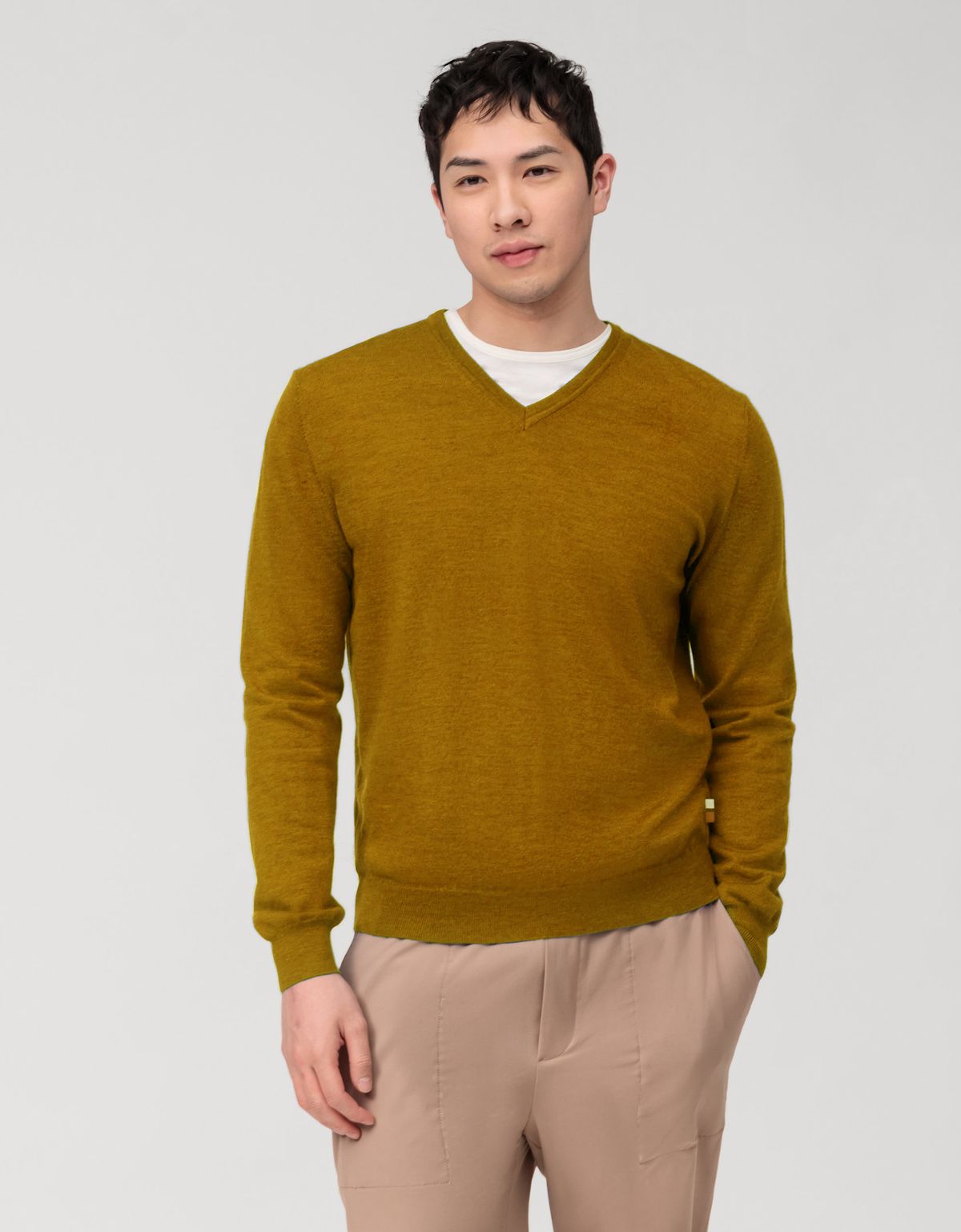 Пуловер жёлтый мужской OLYMP, modern fit[ЖЁЛТЫЙ]