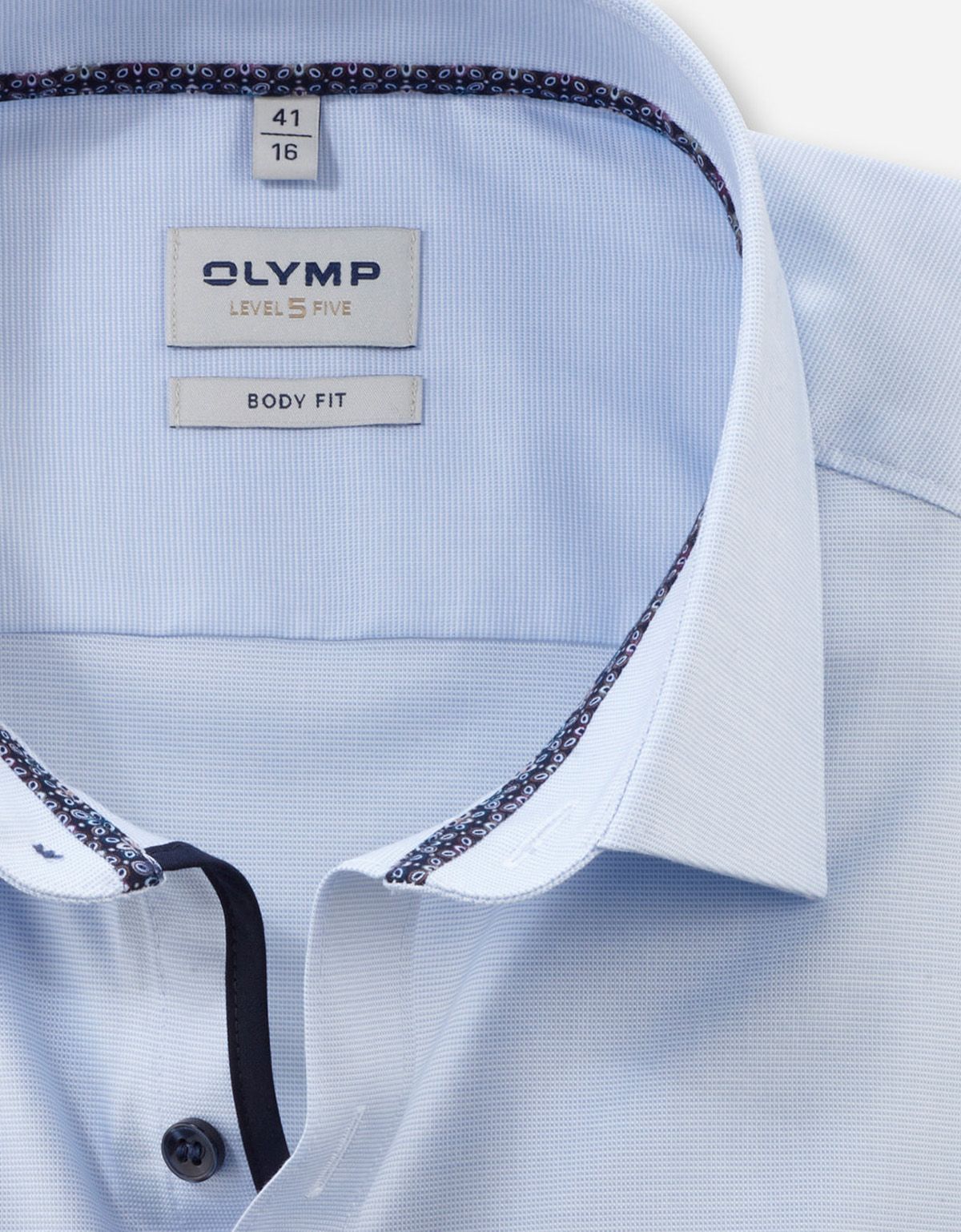 Рубашка классическая голубая OLYMP Level Five, body fit | купить в интернет-магазине Olymp-Men