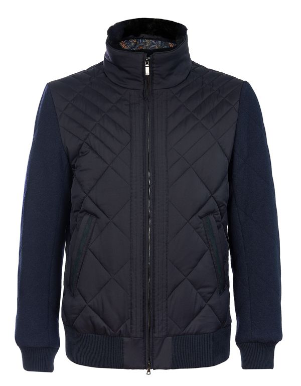 Куртка-бомбер пуховая мужская MEUCCI с меховым воротником | купить в интернет-магазине Olymp-Men