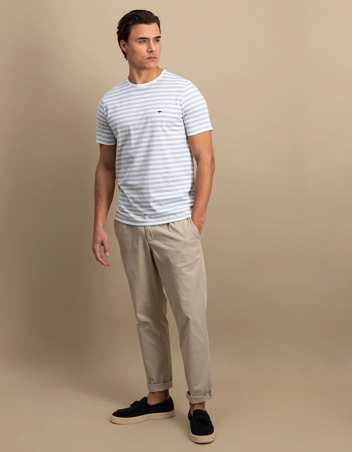 Футболка мужская в голубую полоску Fynch-Hatton | купить в интернет-магазине Olymp-Men