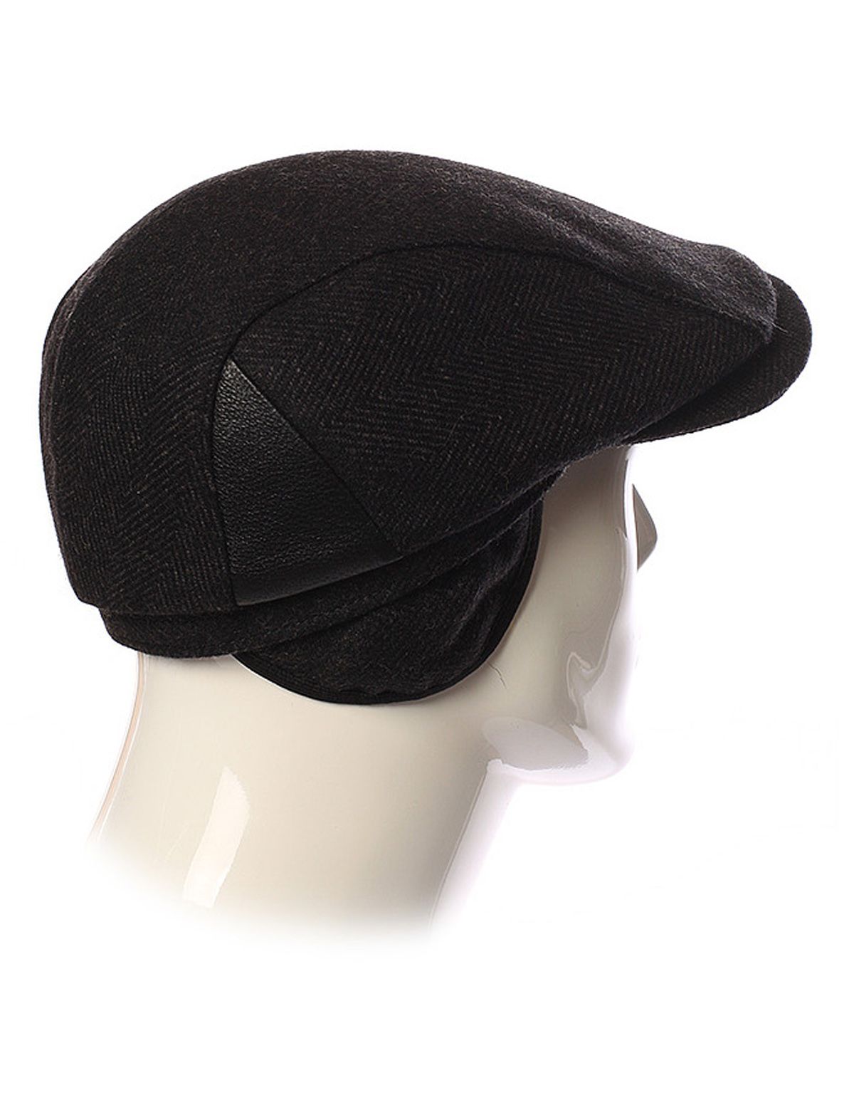 Кепка черная реглан мужская Bersar в ёлочку с ушками | купить в интернет-магазине Olymp-Men