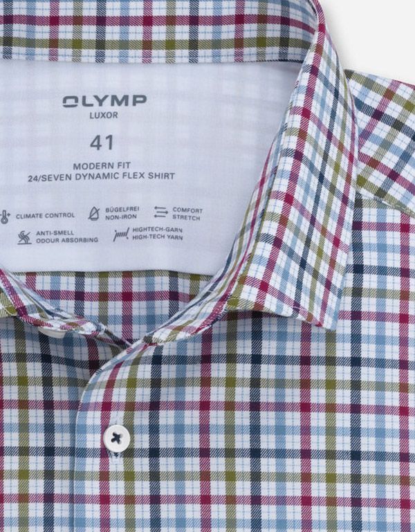 Рубашка мужская в клетку OLYMP Luxor 24/7, modern fit | купить в интернет-магазине Olymp-Men