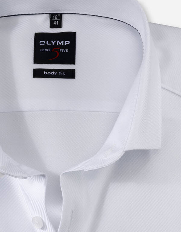 Рубашка белая OLYMP, body fit, ткань твил | купить в интернет-магазине Olymp-Men