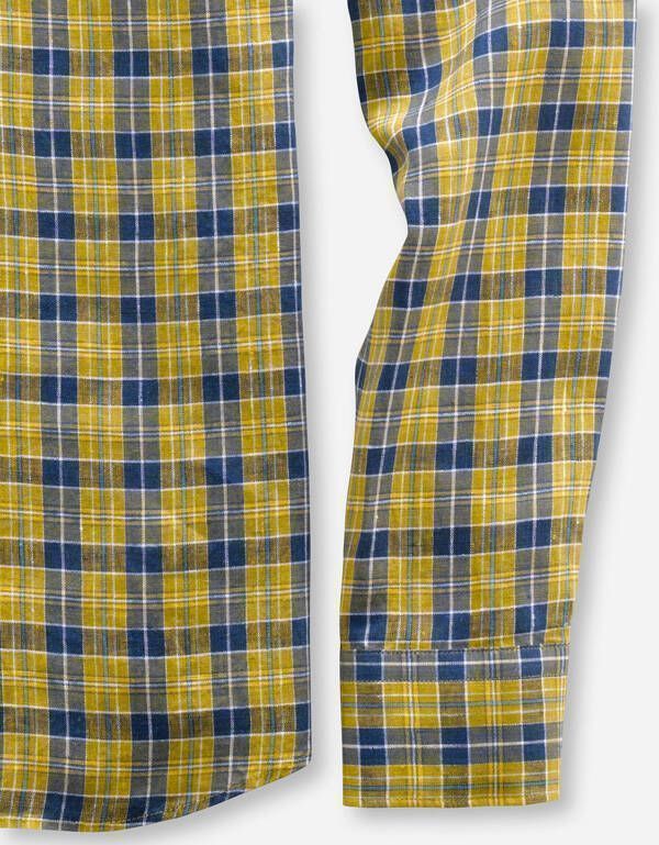 Рубашка льняная мужская в синюю клетку OLYMP | купить в интернет-магазине Olymp-Men