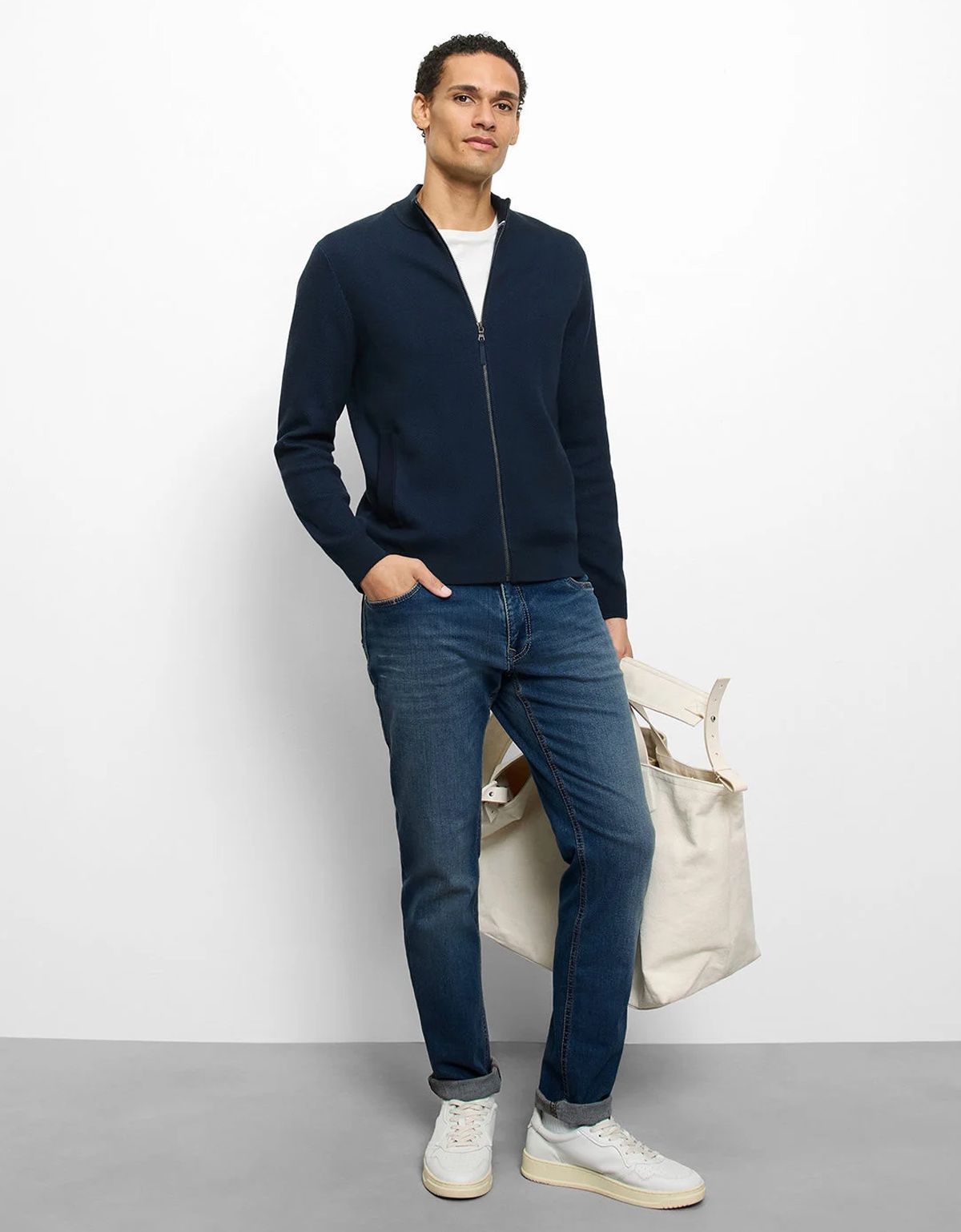 Кардиган синий мужской на молнии Olymp | купить в интернет-магазине Olymp-Men