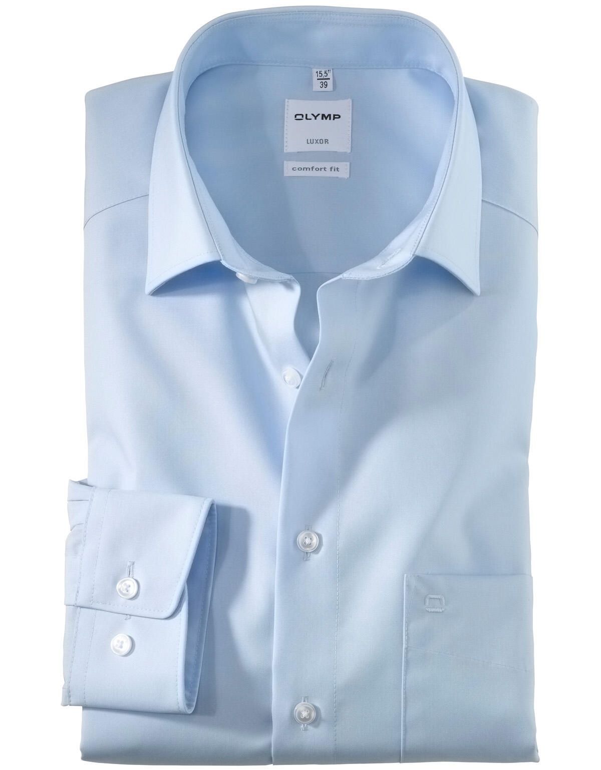 Мужская классическая рубашка OLYMP, прямой крой[Голубой]