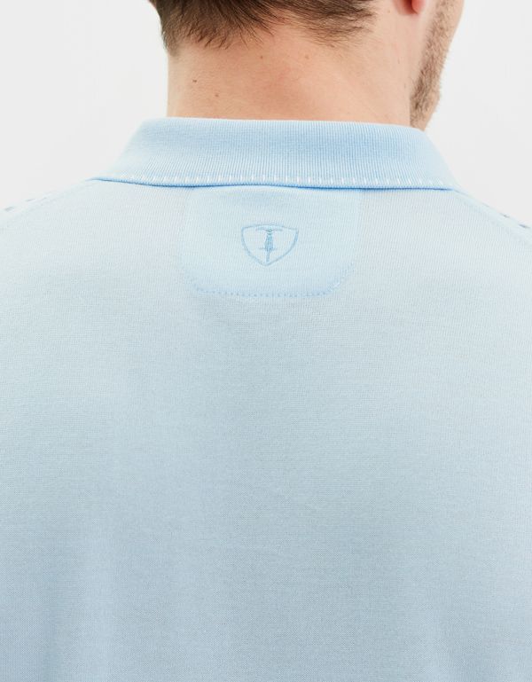 Поло мужское голубое на молнии Gratude | купить в интернет-магазине Olymp-Men