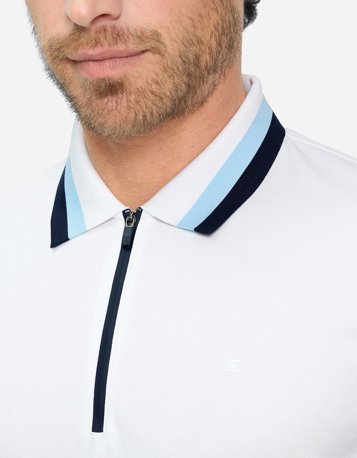 Поло мужское белое на молнии Olymp | купить в интернет-магазине Olymp-Men