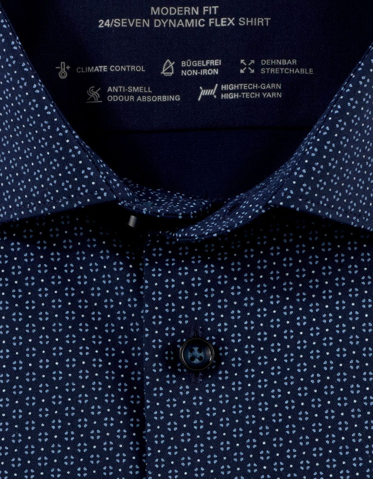 Рубашка белая с принтом OLYMP Luxor, modern fit, климат-контроль | купить в интернет-магазине Olymp-Men