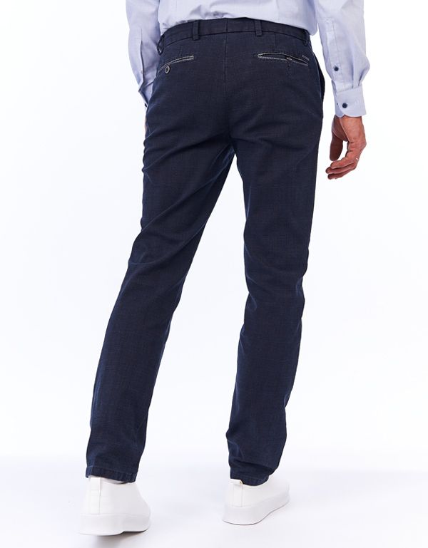 Брюки мужские в клетку w.Wegener, зауженные без защипов, мод.Conti | купить в интернет-магазине Olymp-Men