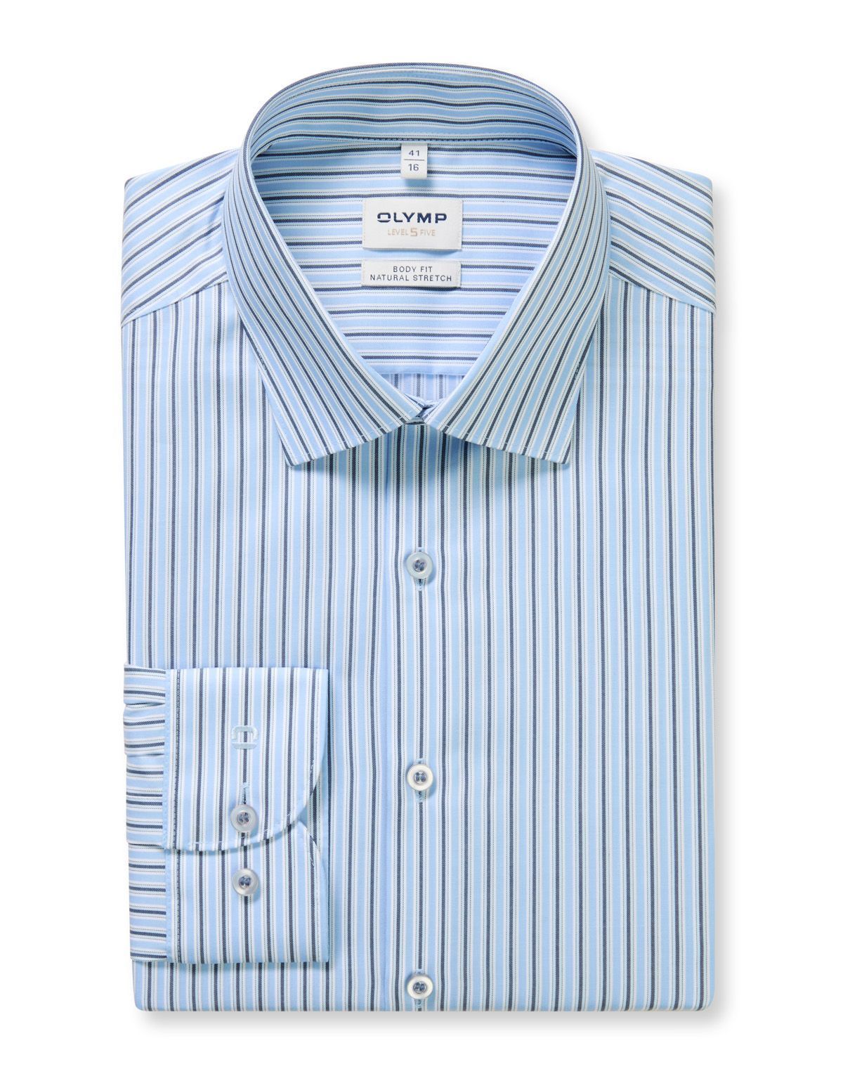 Рубашка классическая в полоску OLYMP, боди фит | купить в интернет-магазине Olymp-Men