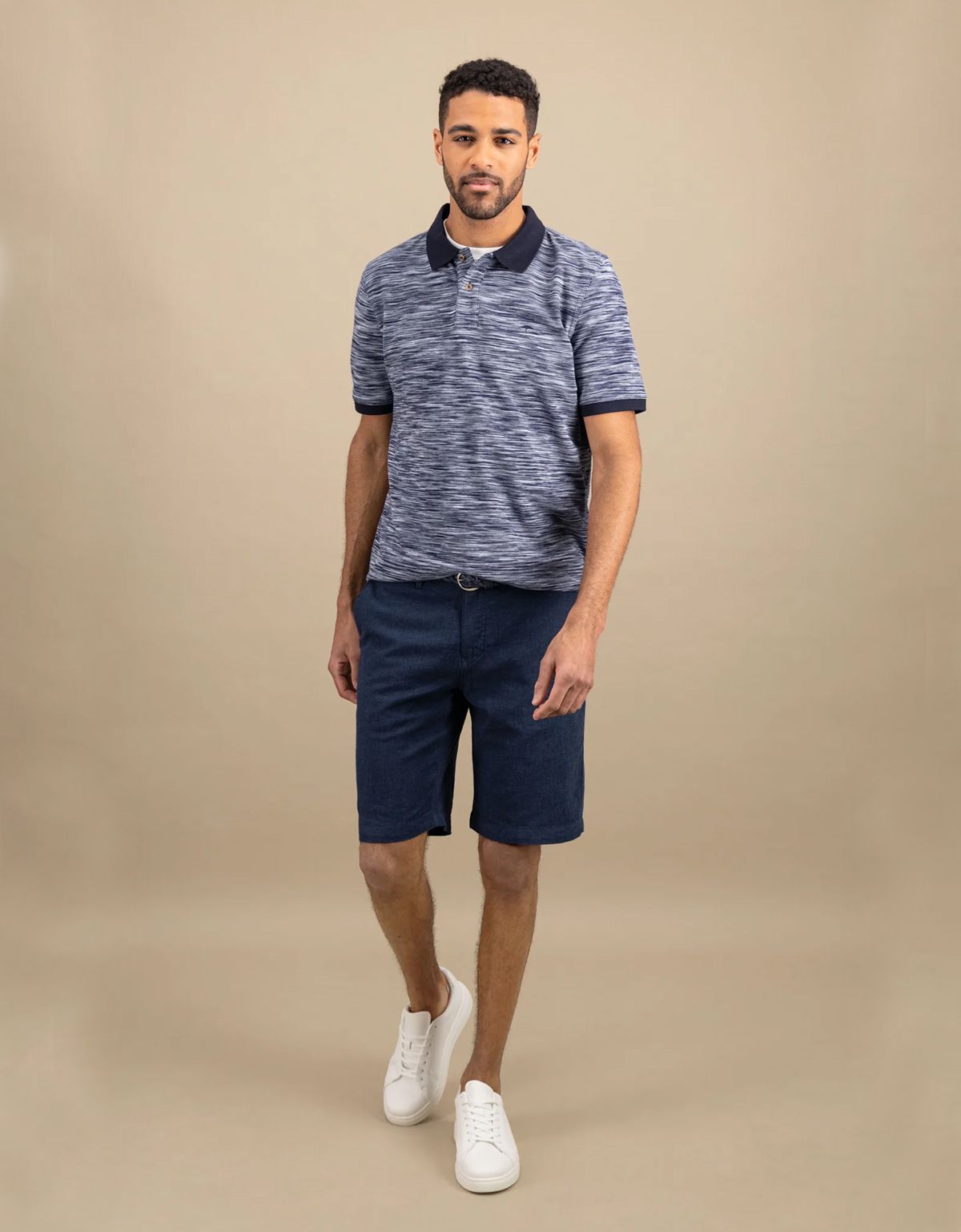 Поло мужское с синим воротником Fynch-Hatton | купить в интернет-магазине Olymp-Men