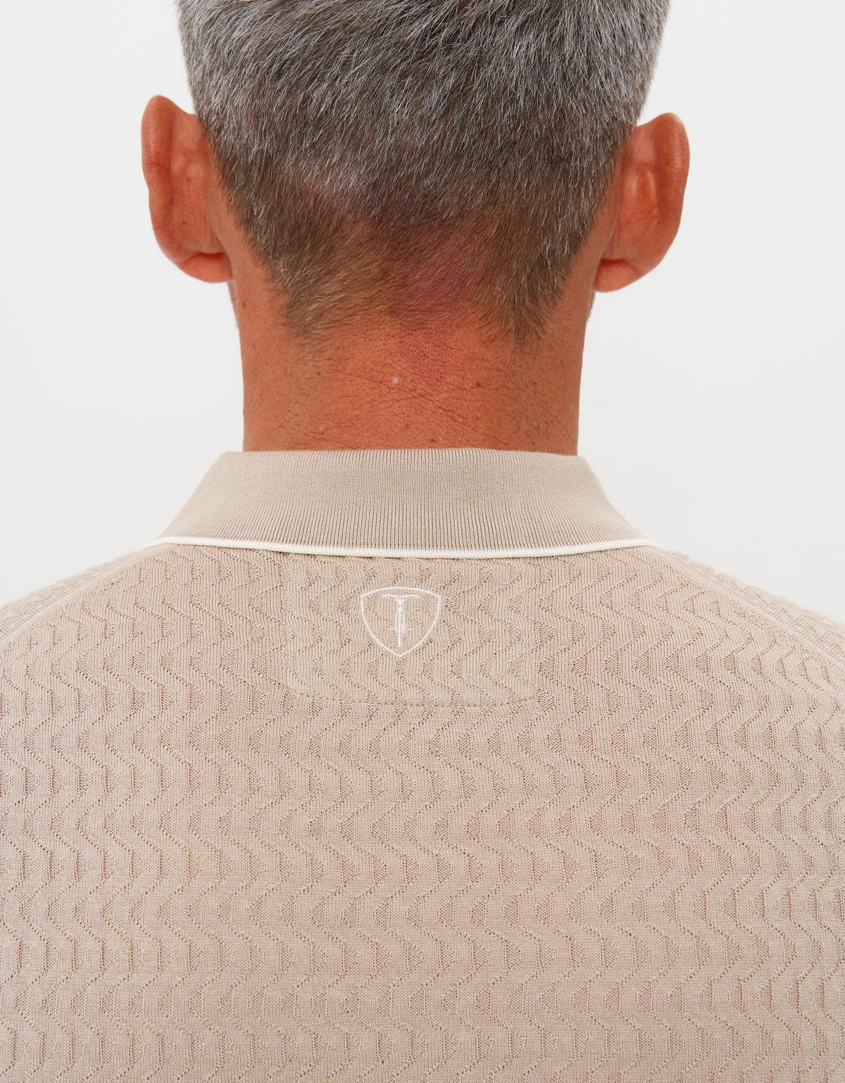 Поло мужское вязаное бежевое на молнии Gtatude | купить в интернет-магазине Olymp-Men