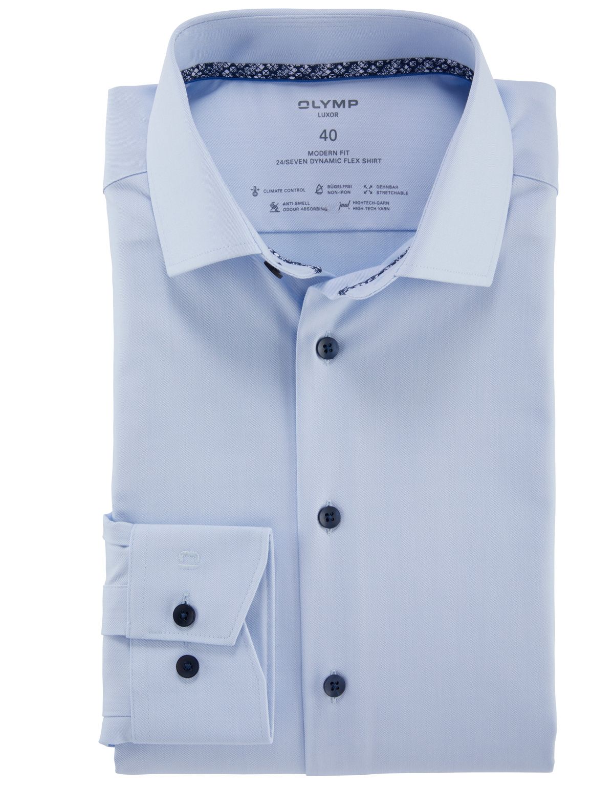 Рубашка мужская OLYMP Luxor 24/7 климат-контроль, modern fit[Голубой]