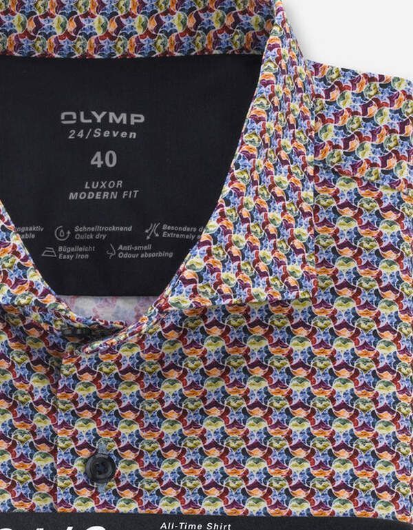 Рубашка трикотажная летняя мужская OLYMP Luxor 24/7, modern fit