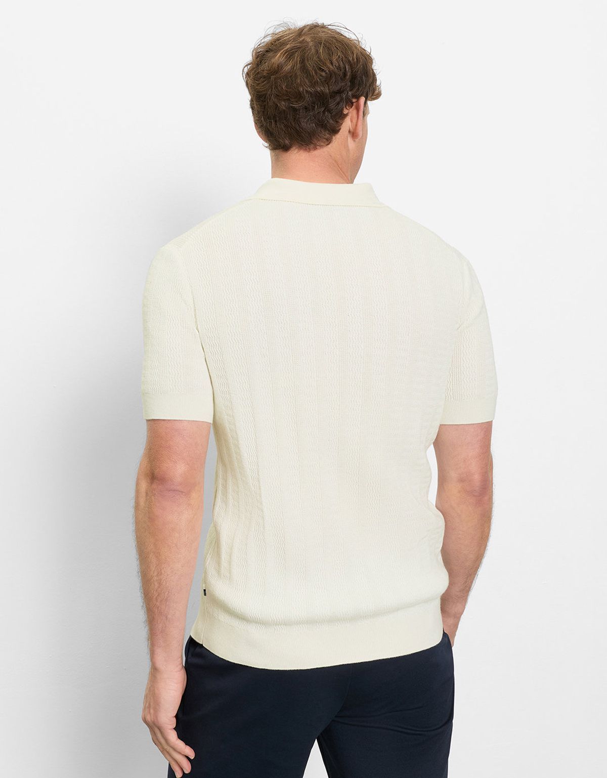 Поло мужское вязанное белое однотонное Olymp | купить в интернет-магазине Olymp-Men