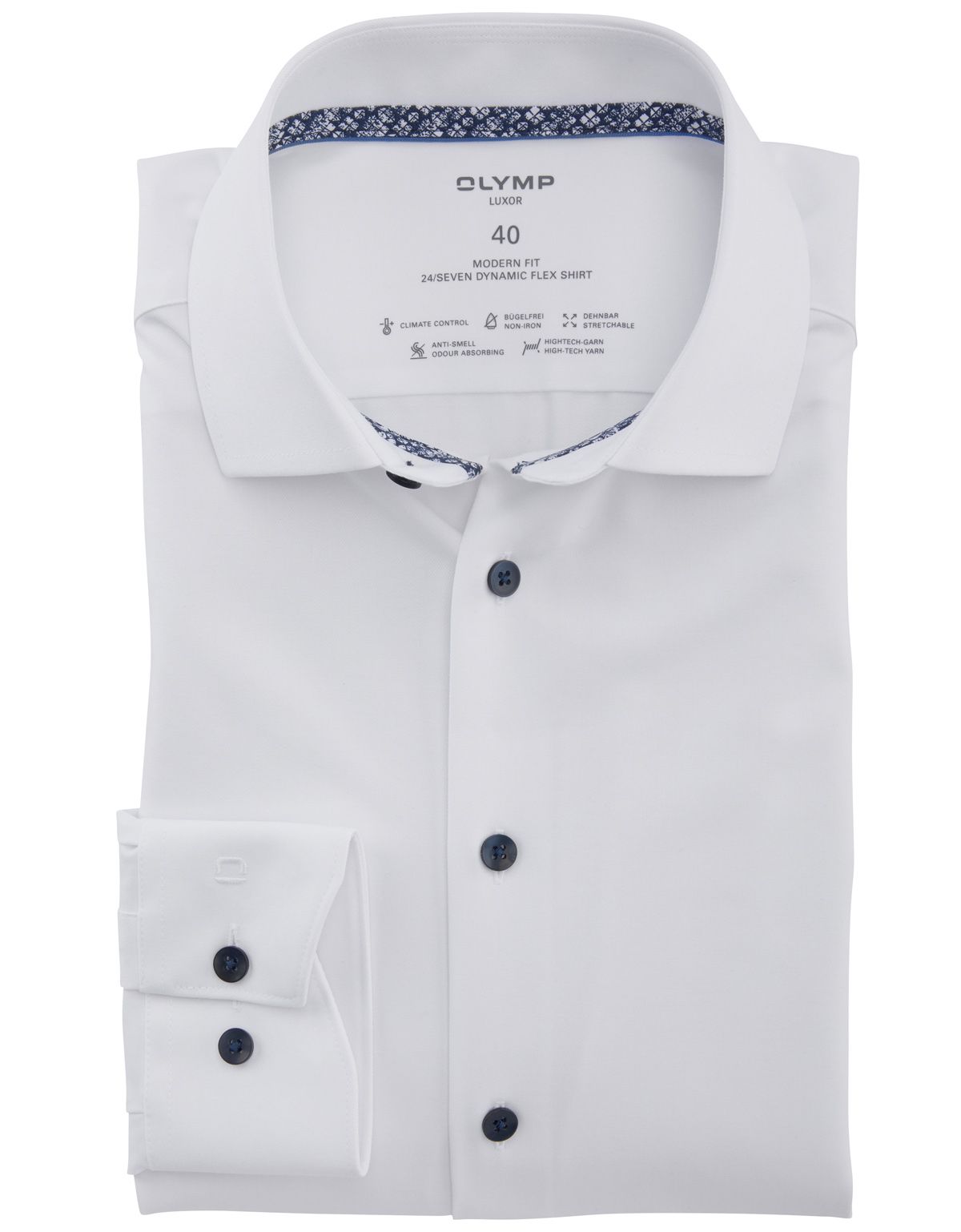 Рубашка мужская OLYMP Luxor 24/7 климат-контроль, modern fit[Белый]