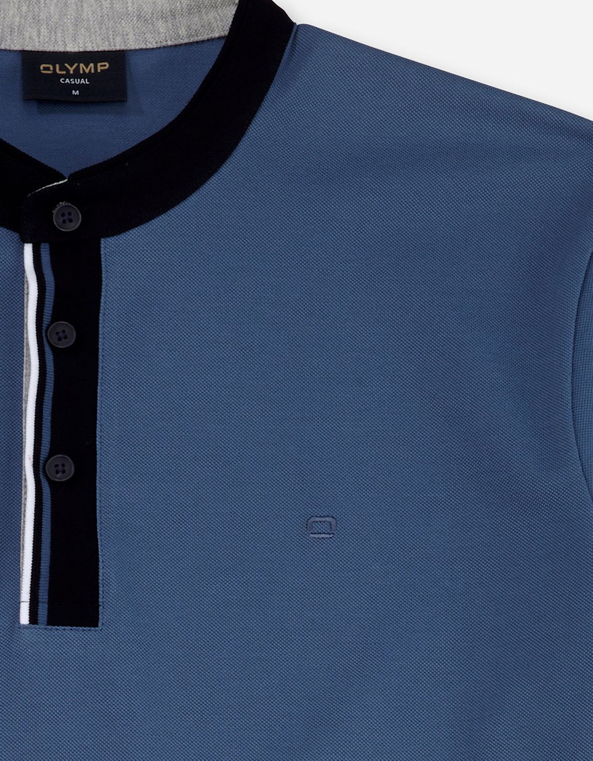 Поло мужское голубое Olymp с воротником-стойкой | купить в интернет-магазине Olymp-Men