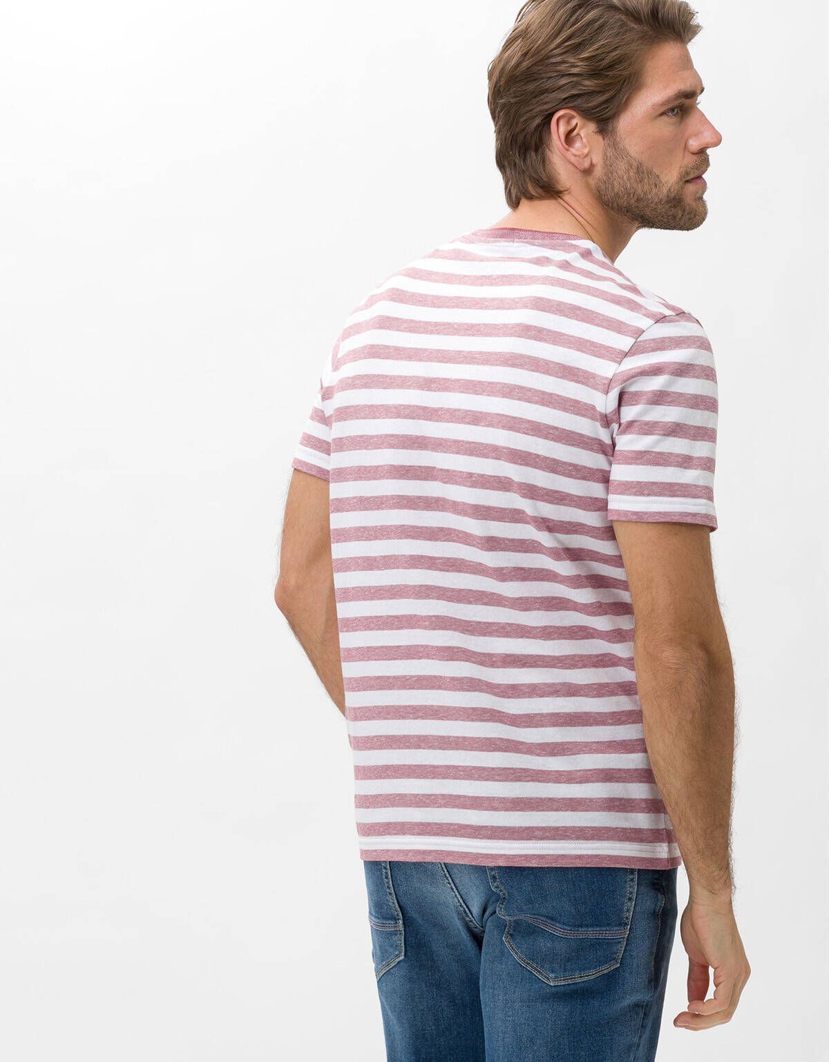 Футболка мужская Brax в красную полоску с карманом | купить в интернет-магазине Olymp-Men