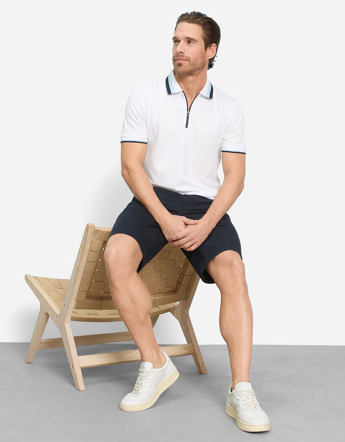 Поло мужское белое на молнии Olymp | купить в интернет-магазине Olymp-Men