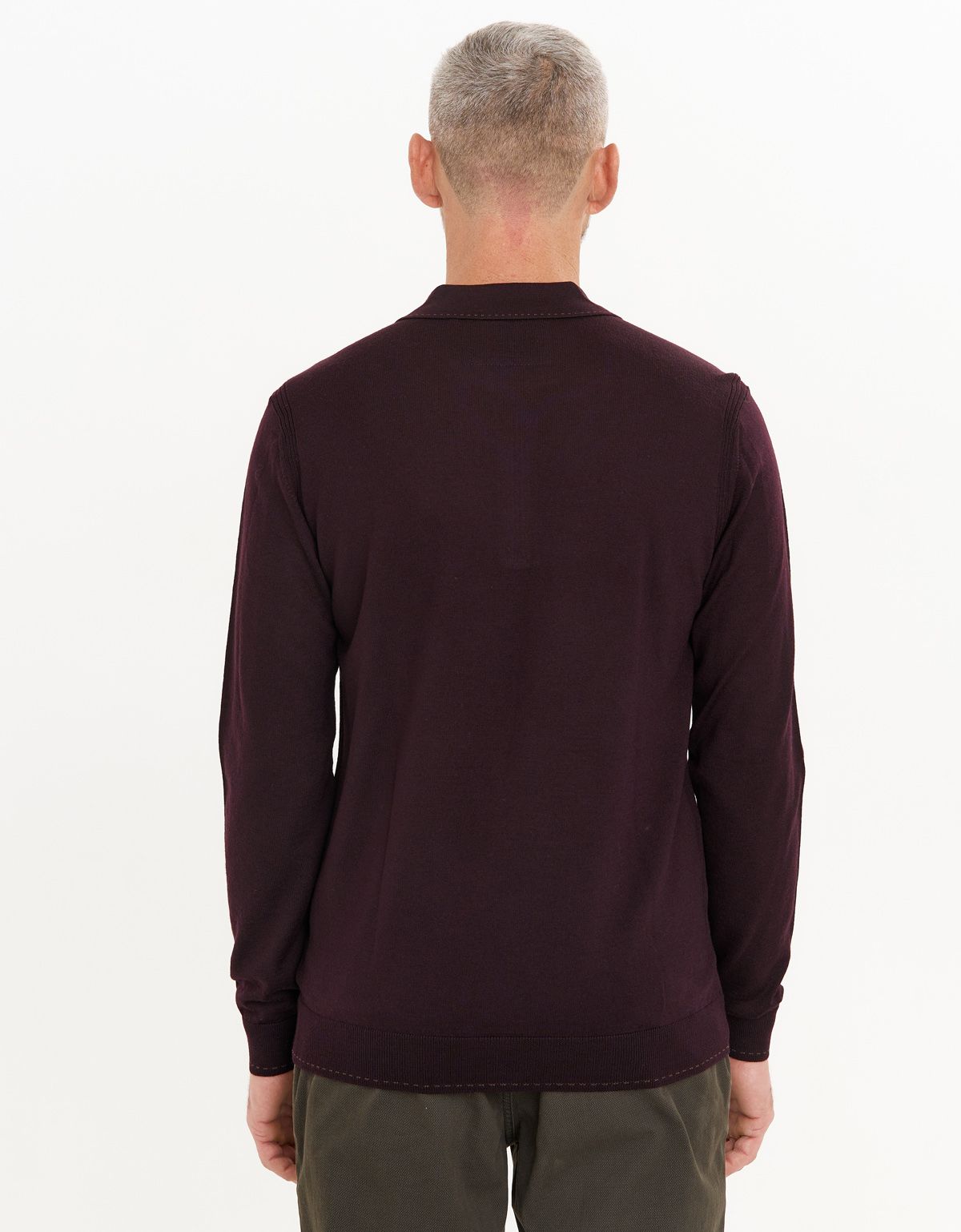 Поло бордовое с длинным рукавом Gratude на молнии | купить в интернет-магазине Olymp-Men