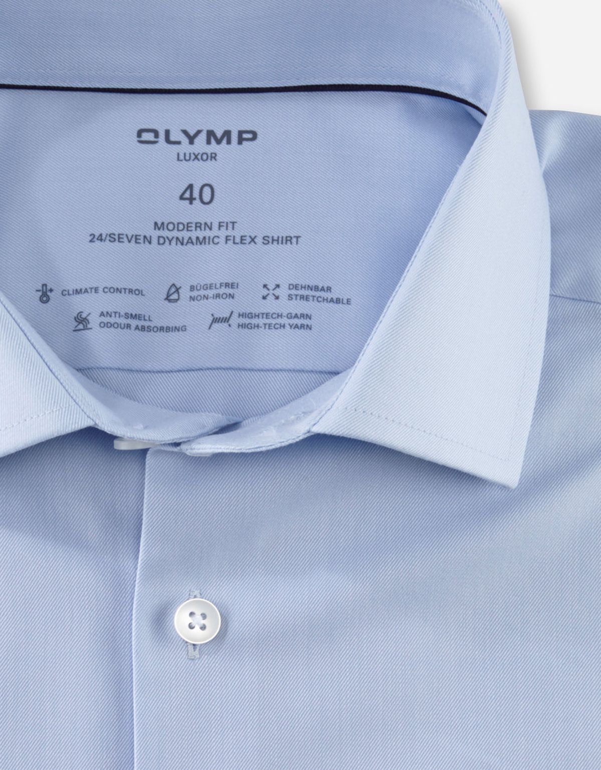 Рубашка мужская однотонная OLYMP Luxor, modern fit, климат-контроль